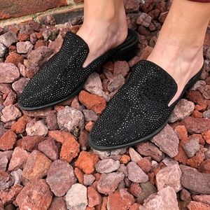 Steve Madden Black Jewel Mules